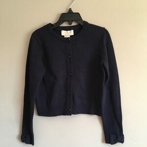 Kate Spade Girl Navy Blue Cardigan Sweater size 4.